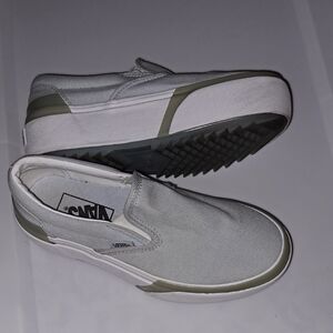 Vans Women's Gray and Olive Platform Sneakers